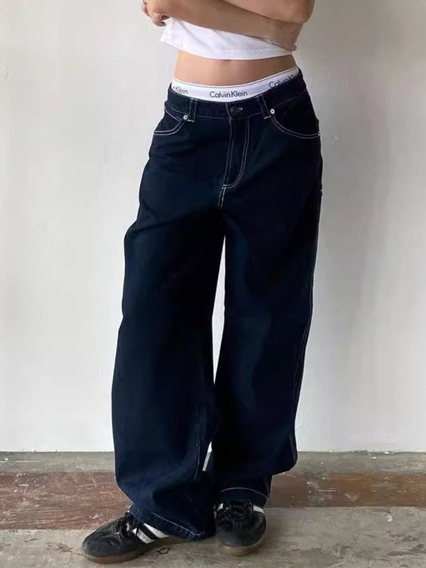 Fashion Glam | Vintage Jeans with Pocket Embroidery in Boyfriend Cut