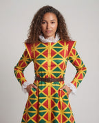 Women's Carnival Costume with Colorful Top, Pants, and Collar Fashion Glam