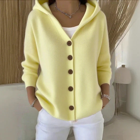 LUCIA – HOODED BUTTON-UP CARDIGAN