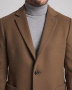Men's wool coat made of pure virgin wool knee-length single-breasted with lapel collar Fashion Glam