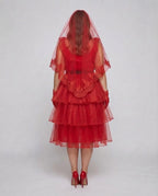 Women’s festive costume dress with voluminous tulle skirt and ruffles Fashion Glam