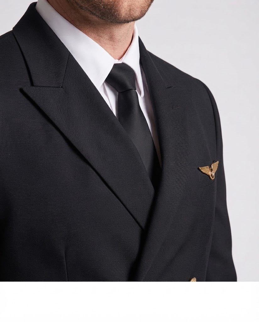 Men's pilot costume with authentic details and gold accents Fashion Glam