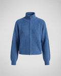 Women's ribbed cardigan with stand-up collar and zipper Fashion Glam
