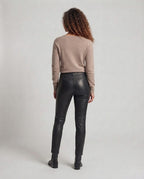 Women Fine Round Neck Sweater made of Cashmere Blend with Light Stretch and Fine Ribbed Cuff Fashion Glam