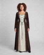 Women elegant medieval dress with shimmering accents Fashion Glam