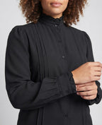 Women's elegant ruffle shirt with stand-up collar Fashion Glam