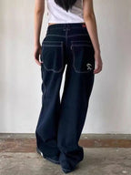 Fashion Glam | Vintage Jeans with Pocket Embroidery in Boyfriend Cut