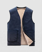 Men's Quilted Thermo Sherpa Vest with Soft Fleece Lining and Front Zipper Fashion Glam