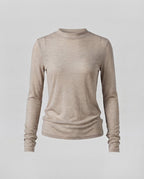 Women's finely knitted long sleeve shirt with round neck and slim fit Fashion Glam