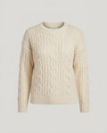 Women's chunky knit sweater with cable pattern, oversized cut and round neckline Fashion Glam
