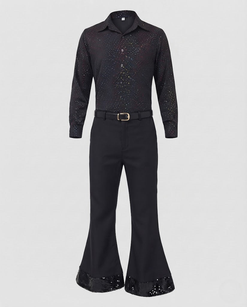 Men's disco costume with glitter details Fashion glam