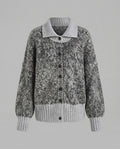 Women's Chunky Knit Oversized Button Jacket in Mohair Look Fashion Glam