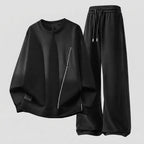 Herren Oversize-Freizeitset aus schwerer Baumwollmischung mit Rundhals-Sweatshirt & weiter Jogginghose Fashion Glam