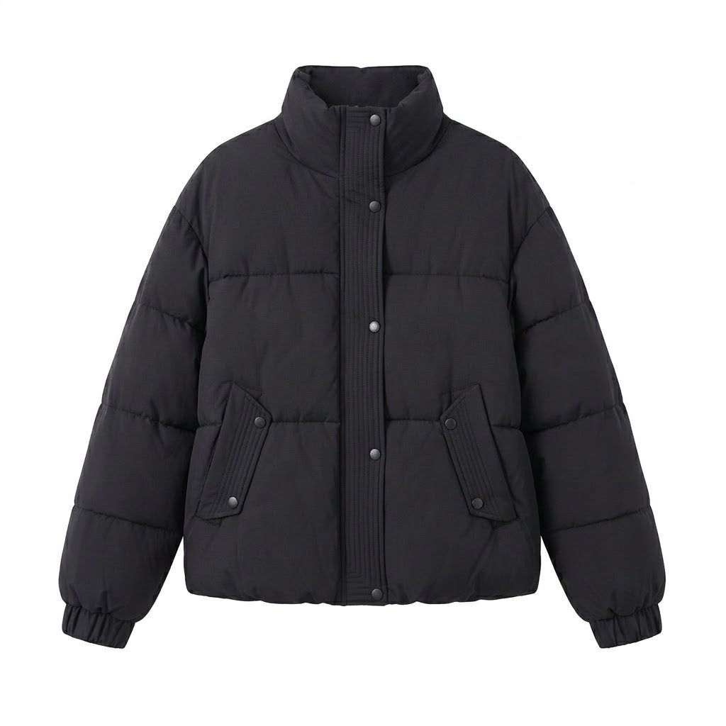 Ladies nan short urban quilted jacket with hood insert, flap pockets, and soft thermal lining