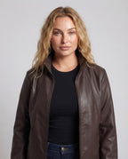 Women's Fashionable Faux Leather Jacket Fashion Glam