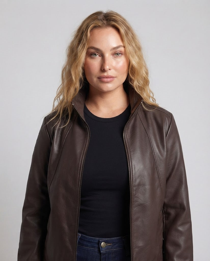Women's Fashionable Faux Leather Jacket Fashion Glam