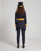 Women's costume set with elegant coat, shirt, gloves, and top hat Fashion Glam