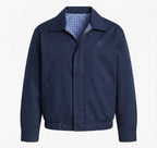 Women's lightweight windproof blouson jacket with checked lining, elastic hem, and subtle logo embroidery