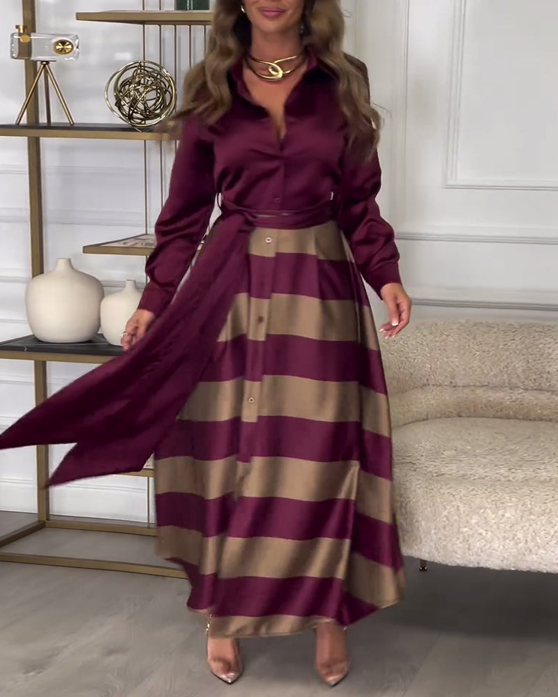 Ariana - Striped Elegance Dress