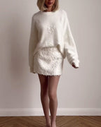 Fashion Glam | Casual Round Neck Long Sleeve Plain