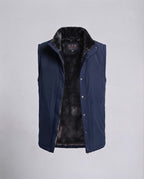Men's windproof thermal vest with extra soft faux fur lining and concealed zip pockets