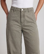 Women's extra-wide palazzo twill pants with distinctive decorative seams Fashion Glam