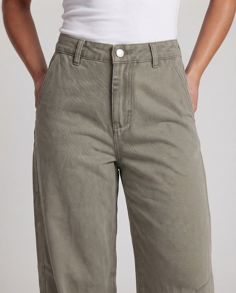 Women's extra-wide palazzo twill pants with distinctive decorative seams Fashion Glam