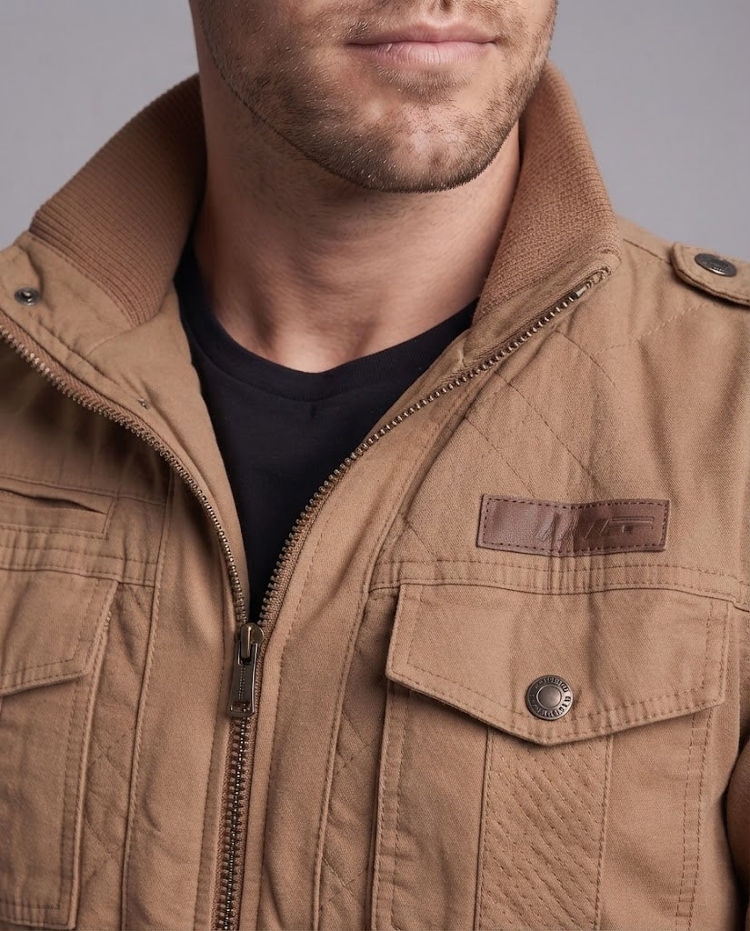 Men's winter jacket with fleece lining and multifunctional pockets Fashion Glam