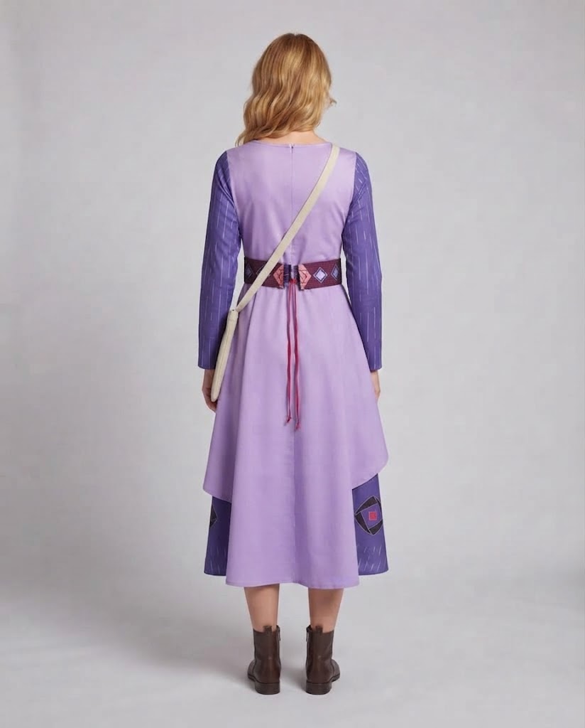 Women traditional long sleeve dress with detailed fabric design Fashion Glam