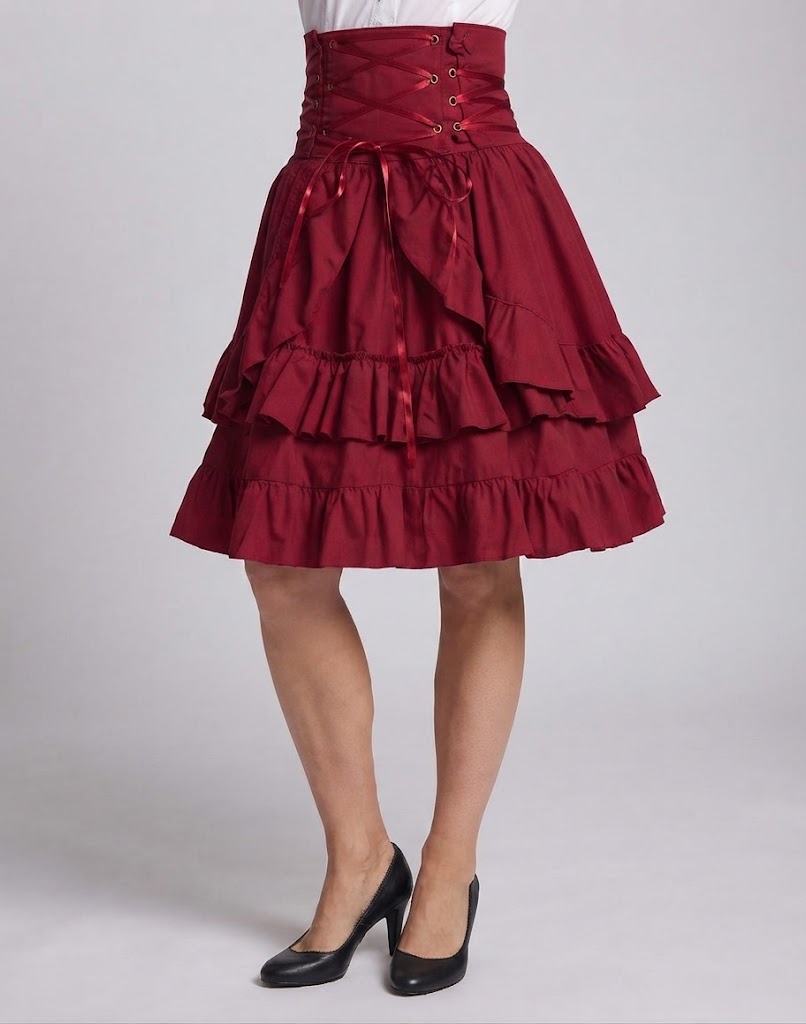 Ladies' Festive Ruffle Skirt with Lacing Detail Fashion Glam