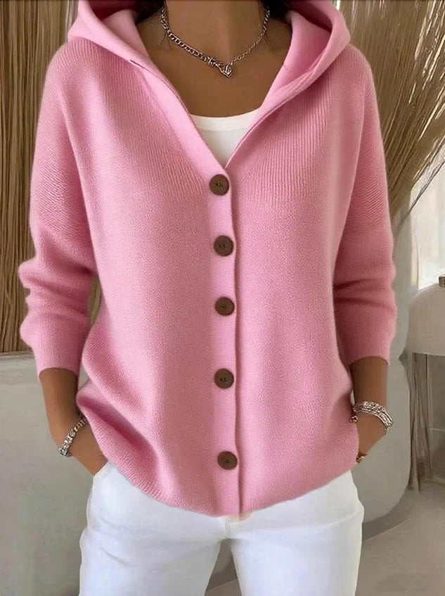 LUCIA – HOODED BUTTON-UP CARDIGAN