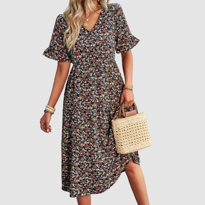 Thalia™ V-Neck Floral Dress