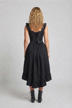 Women Elegant Vintage Dress with Ruffles and Lacing Fashion Glam