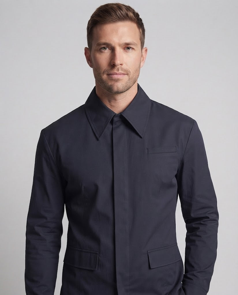 Men's modern tailored blazer in minimalist style with accentuated shoulder area Fashion Glam