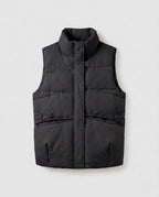 Women nan lightweight quilted thermo vest with high standing collar, concealed two-way zipper and side inset pockets