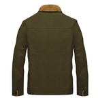 Men's canvas trucker jacket with sherpa lining and utility pockets Fashion Glam