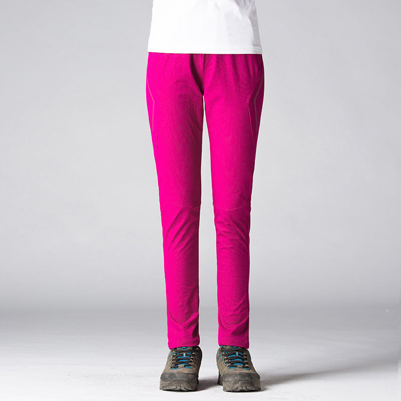 Women's Slim-Fit Stretch Trekking Pants with Pre-shaped Knees and Elastic Comfort Waistband Fashion Glam