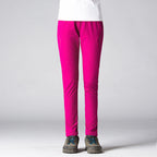 Women's Slim-Fit Stretch Trekking Pants with Pre-shaped Knees and Elastic Comfort Waistband Fashion Glam