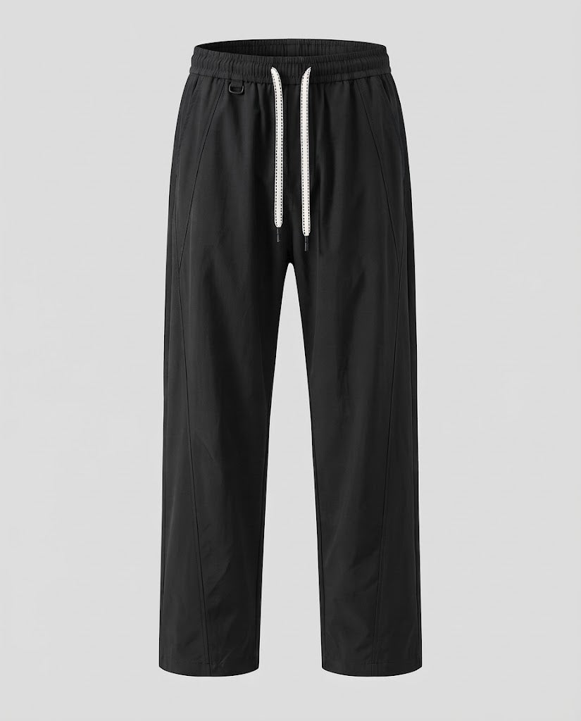 Men's Loose Outdoor Casual Pants with Drawstring Waist and Straight Leg Fashion Glam