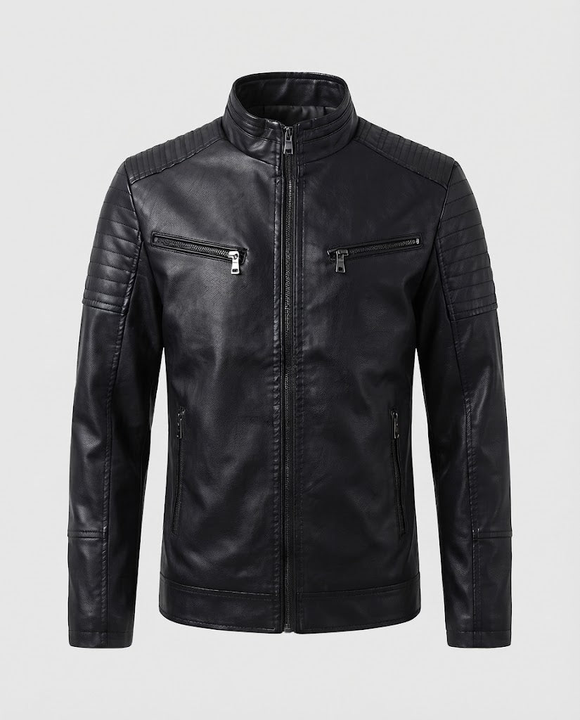 Men's fashionable biker jacket with quilted details Fashion Glam