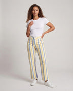 Women Striped Pants with Straight Leg, High Waist and Five-Pocket Design Fashion Glam