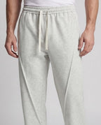 Men's Wide Relaxed Sweatpants with Drawstring and Pressed Pleat Fashion Glam