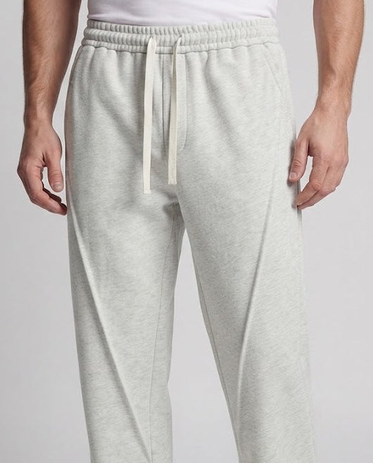 Men's Wide Relaxed Sweatpants with Drawstring and Pressed Pleat Fashion Glam