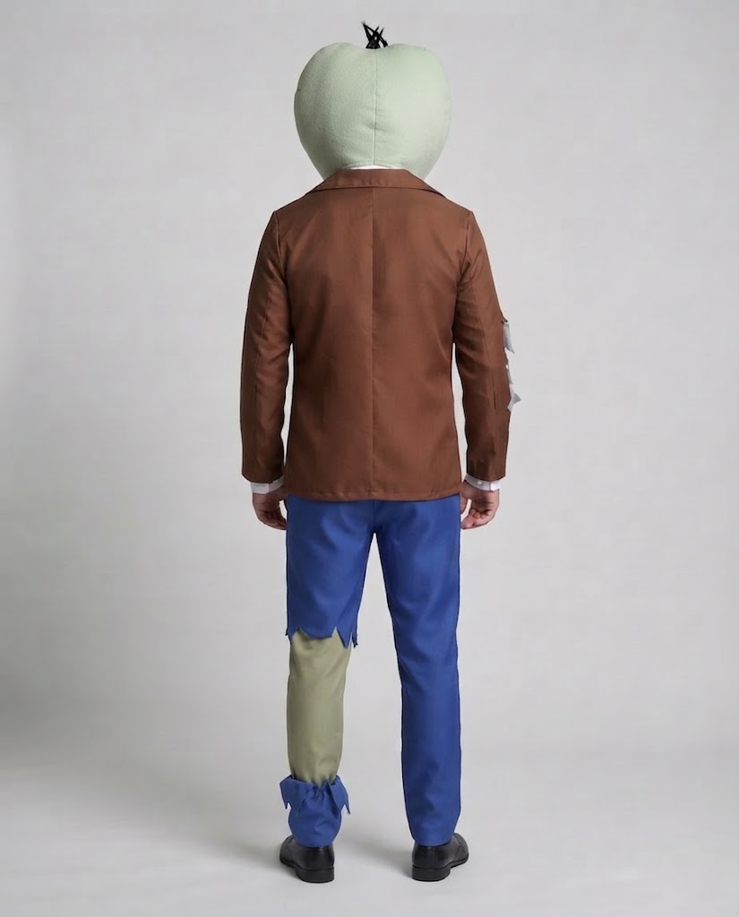 Men's Zombie Costume with Creative Head Accessory and Torn Details Fashion Glam
