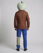 Men's Zombie Costume with Creative Head Accessory and Torn Details Fashion Glam