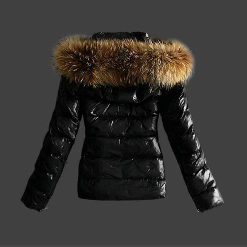 Fashion Glam | Jacket with Fur Collar - stylish black women's winter jacket