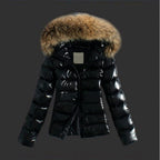 Fashion Glam | Jacket with Fur Collar - stylish black women's winter jacket
