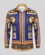 Men's fashionable shirt with artistic print and elegant details Fashion Glam
