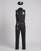 Men's Police Costume with Sleeveless Top and Accessories Fashion Glam