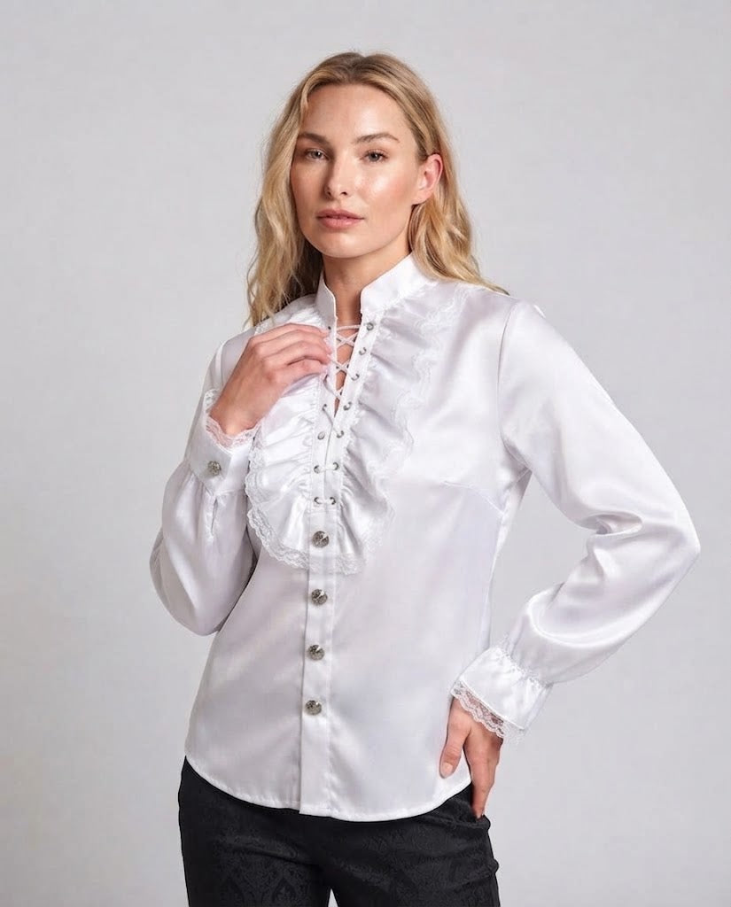 Women's Ruffle Blouse with Elegant Details Fashion Glam
